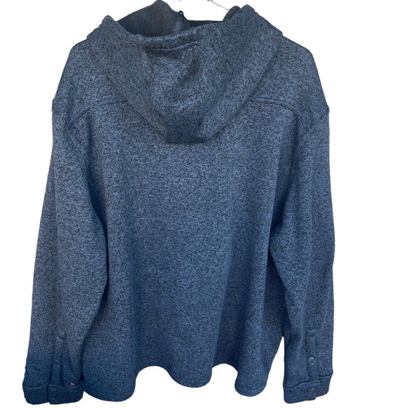 Goodthreads Jacket Mens XXL 2X Blue Hooded Snap Long Sleeve Fleece Lined - Picture 2 of 11